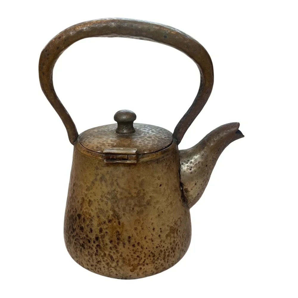 Gotham Silver Co Nickel Silver Hammered Teapot 14oz Silver Soldered 980‎ Vintage